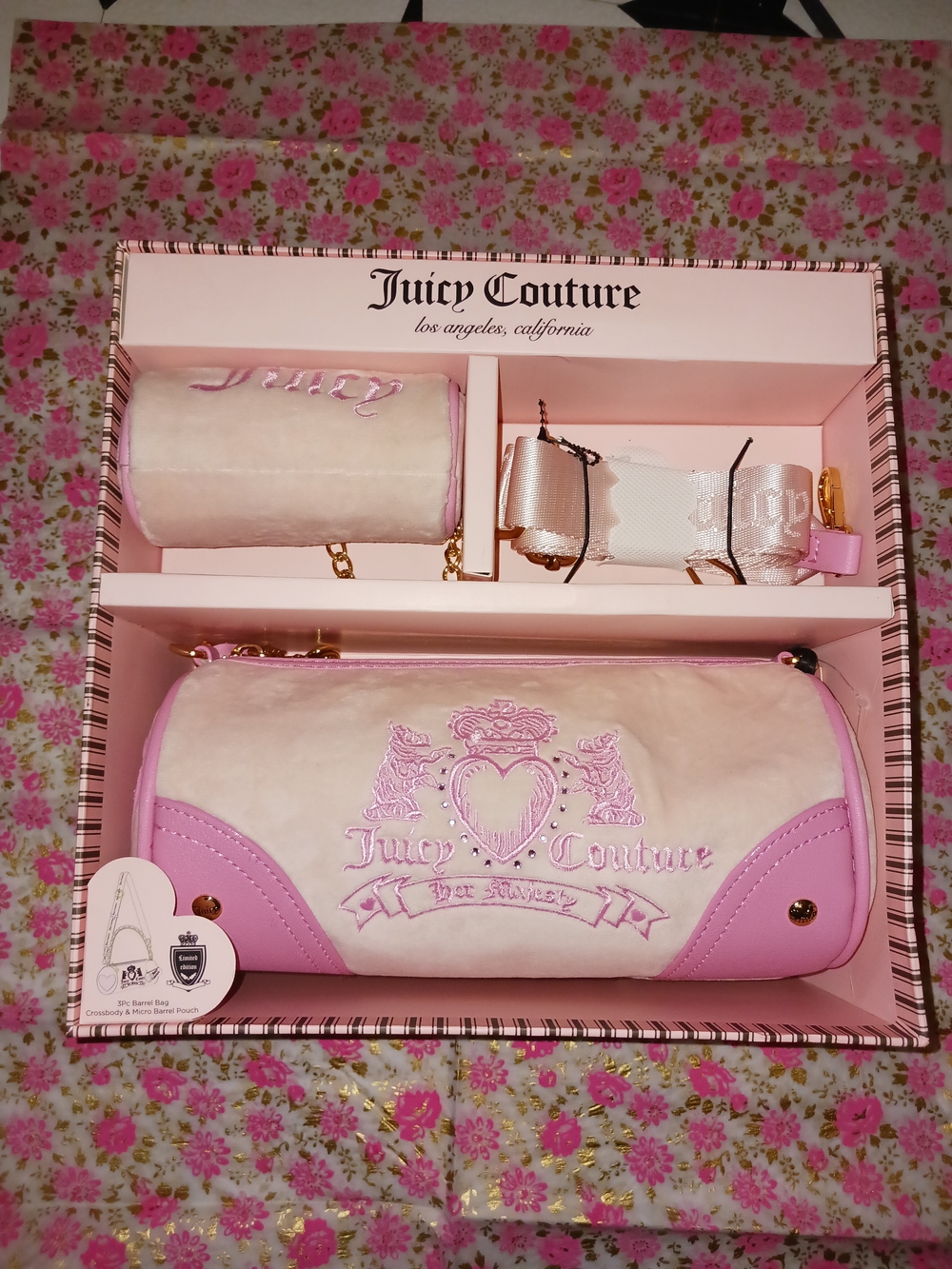 Juicy Couture Heritage Barrel Bag Boxed Gift Set Powder Blush